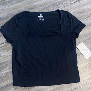 NWT IN GOOD STATE Black Scoop Neck Spandex Fitted Top 2X
